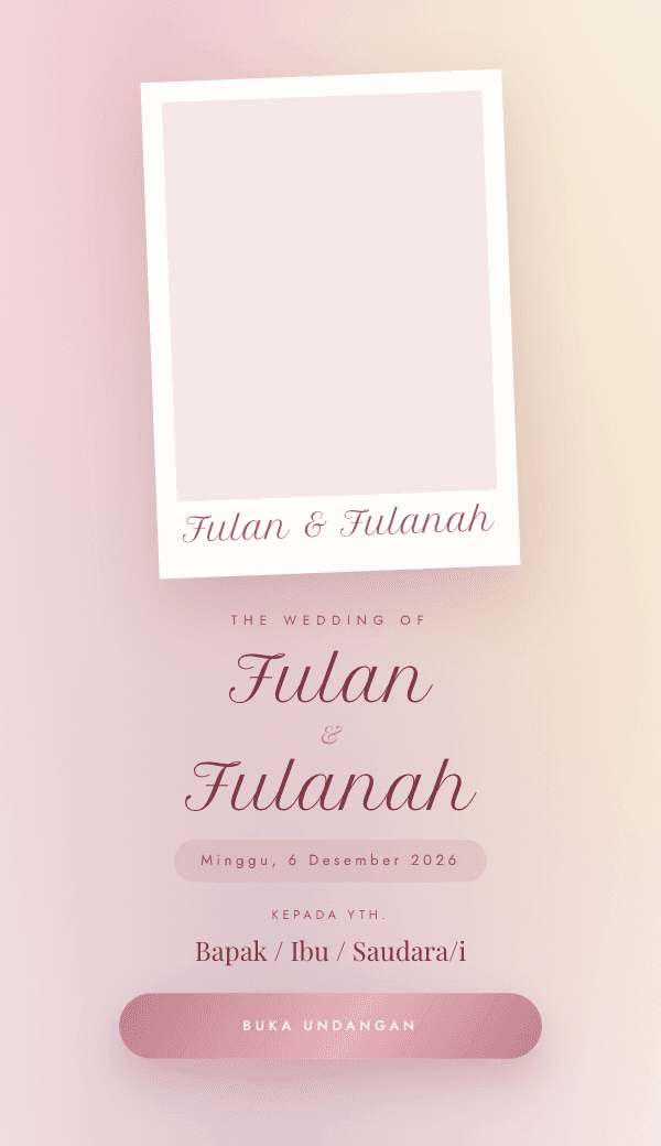 Contoh undangan template Blush Polaroid