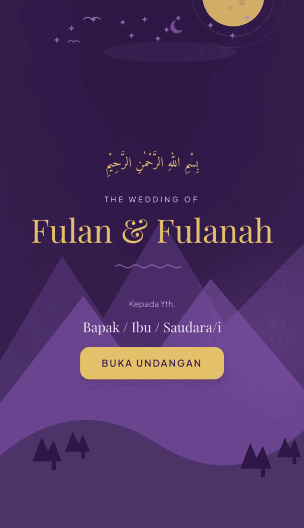 Contoh undangan template Langit Ungu